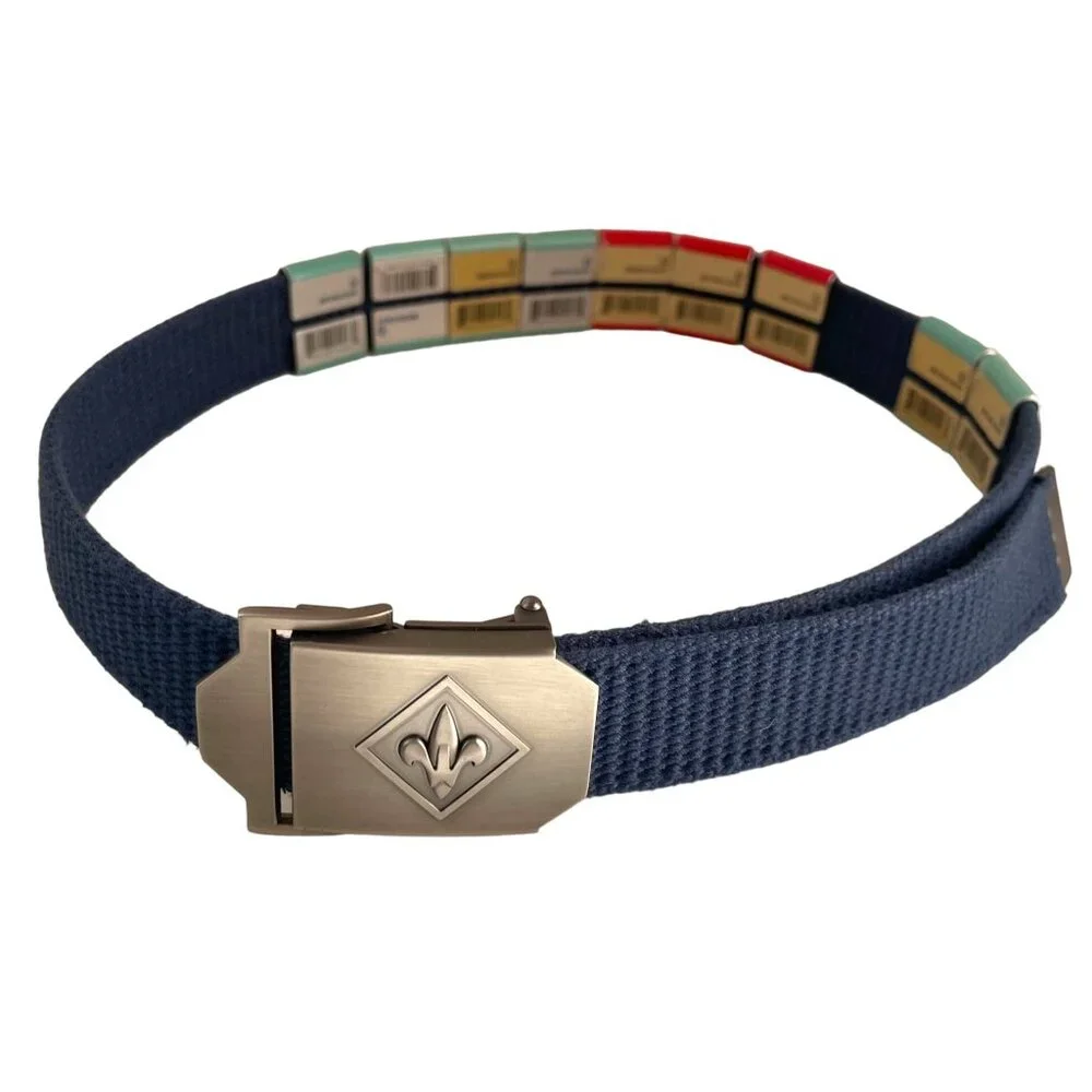 Boy Scouts of America Uniform Web Belt Boy Navy Blue Slide Badges